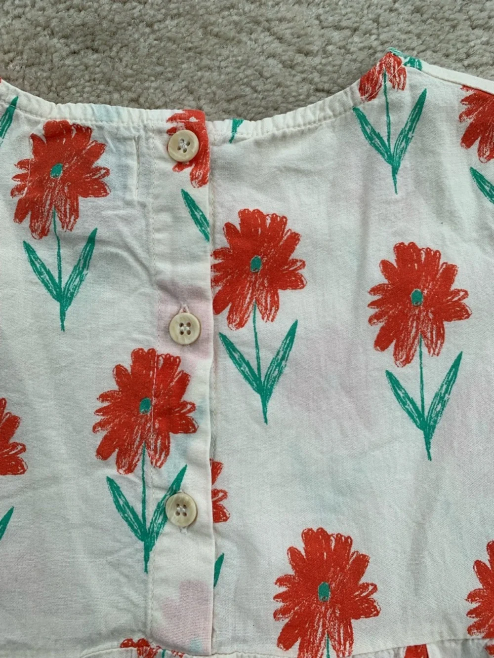 Bobo Choses Size 2-3 Years Petunia Floral Woven Organic Cotton Dress